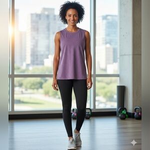 Purple Sleeveless Crew Neck Tank Top